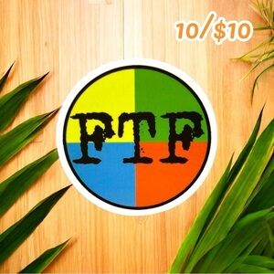 10 / $10 - “FTF” Geocaching Sticker – Multicolor Circle Design Geocache / Hiking